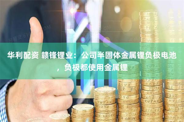 华利配资 赣锋锂业:公司半固体金属锂负极电池,负极都使用金属锂
